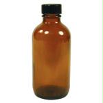 4 oz. Amber Boston Round Bottle with Cap 6 count