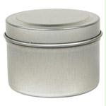 2 oz. Round Metal Tin with Silver Finish